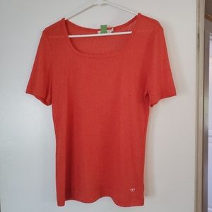 Tory Burch orange short sleeve sweater